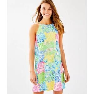 Lilly Pulitzer Margot Sleeveless Swing Dress‎ Multi Cheek To Cheek Sz XS XSmall